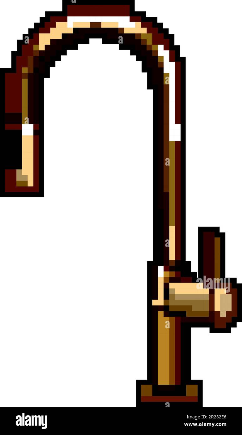 water kitchen faucet game pixel art vector illustration Stock Vector