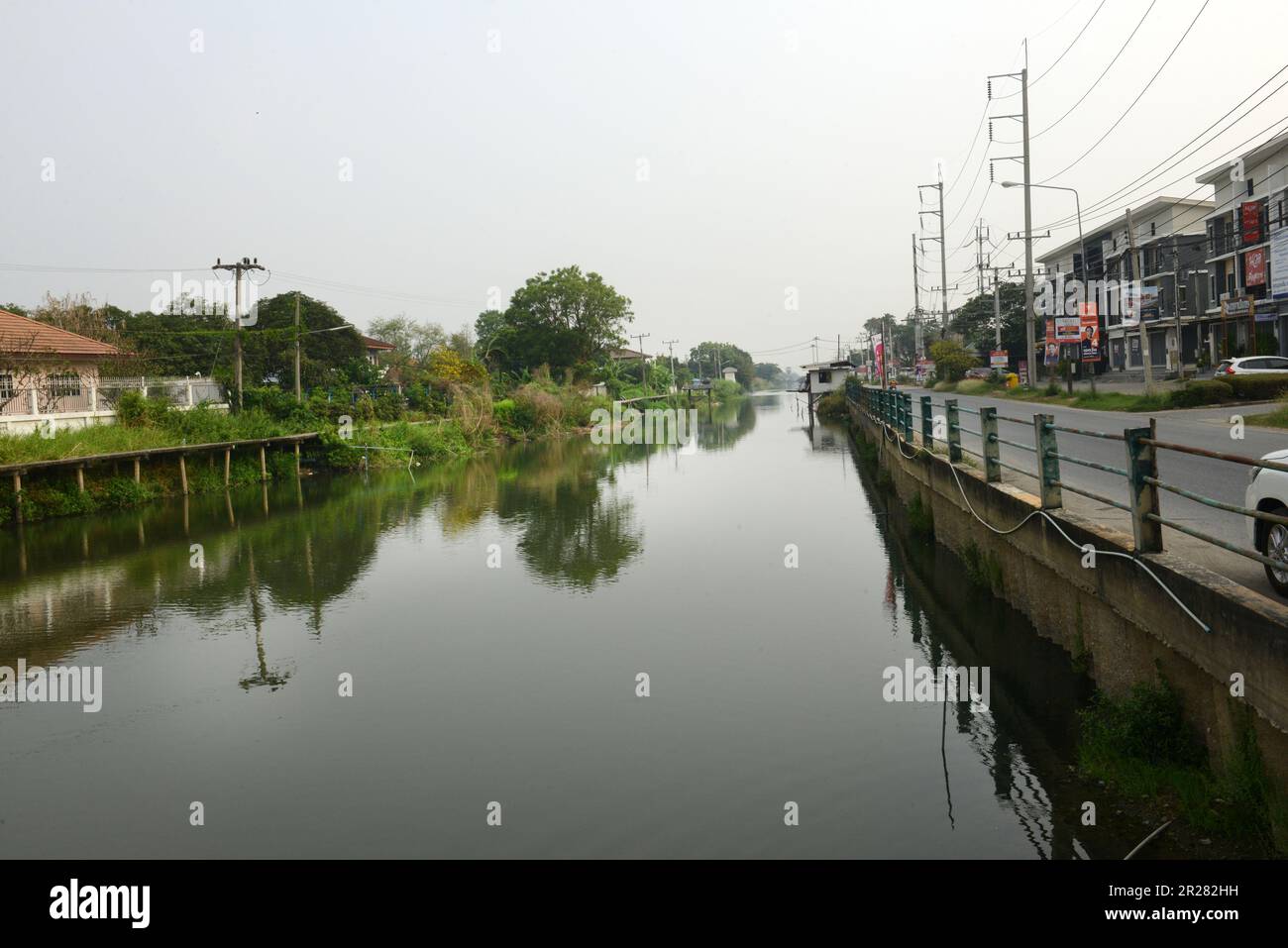 Water canals in Khu Khot, Bangkok, Thailand. Stock Photo