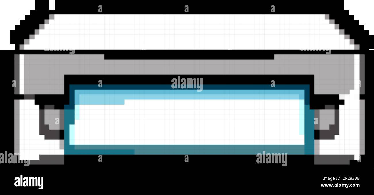 paper label printer game pixel art vector illustration Stock Vector
