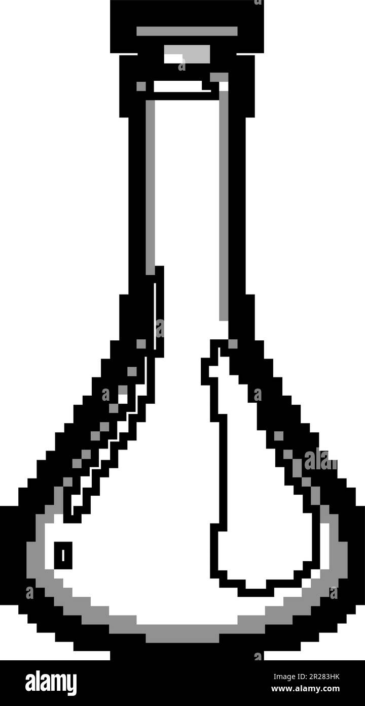 test laboratory glassware game pixel art vector illustration Stock