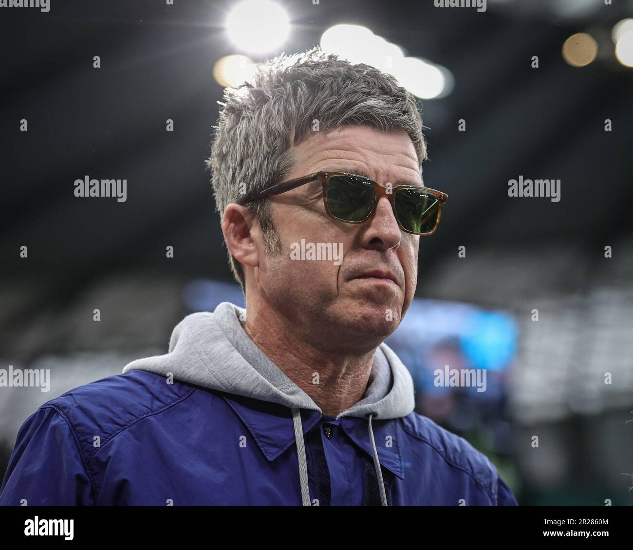 Noel Gallagher is in attendance during the UEFA Champions League Semi Noel Gallagher is in attendance during the UEFA Champions League Semi