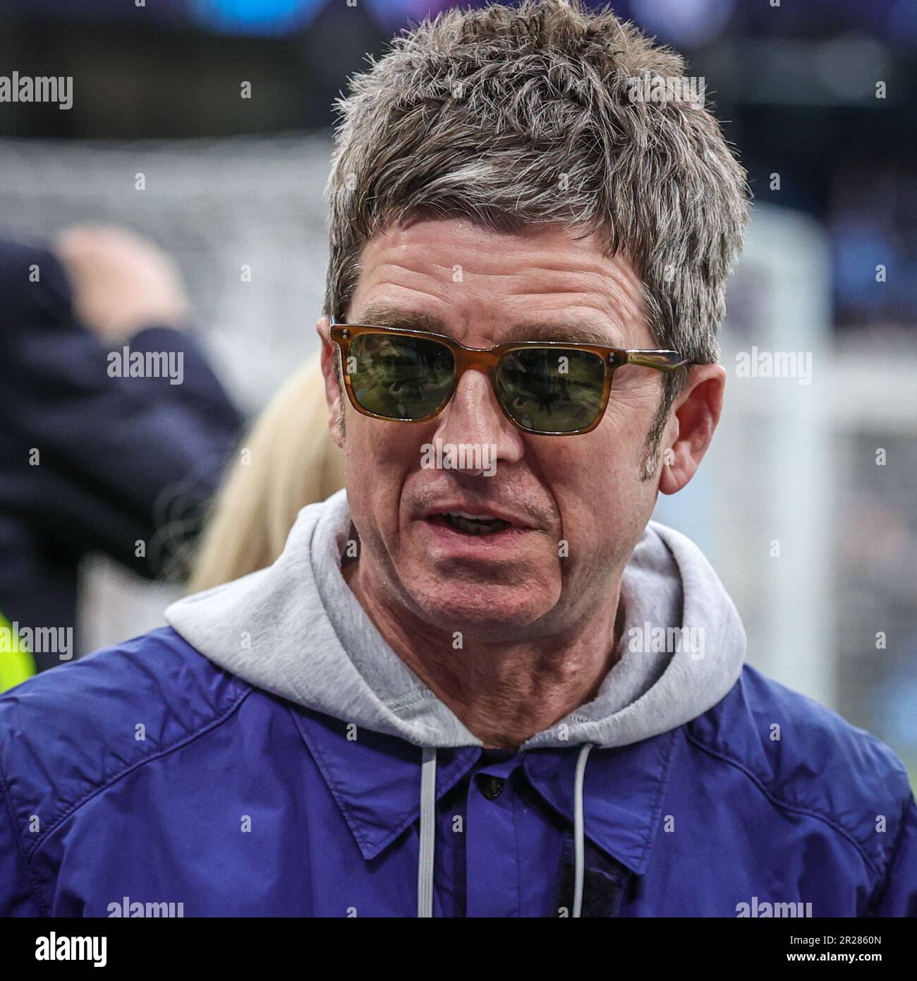 Noel Gallagher is in attendance during the UEFA Champions League Semi 