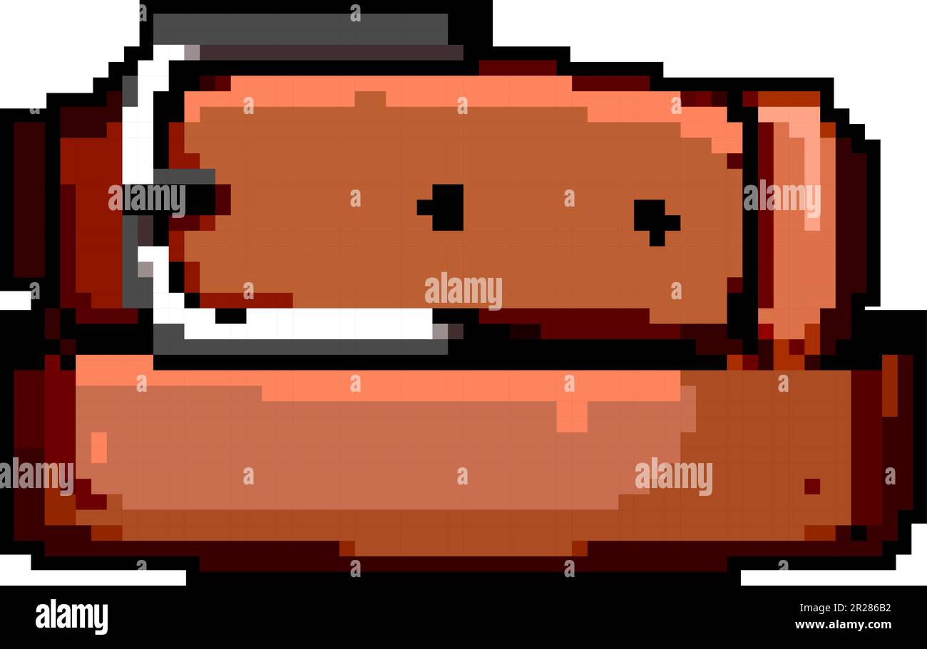 buckle leather belt game pixel art vector illustration Stock Vector