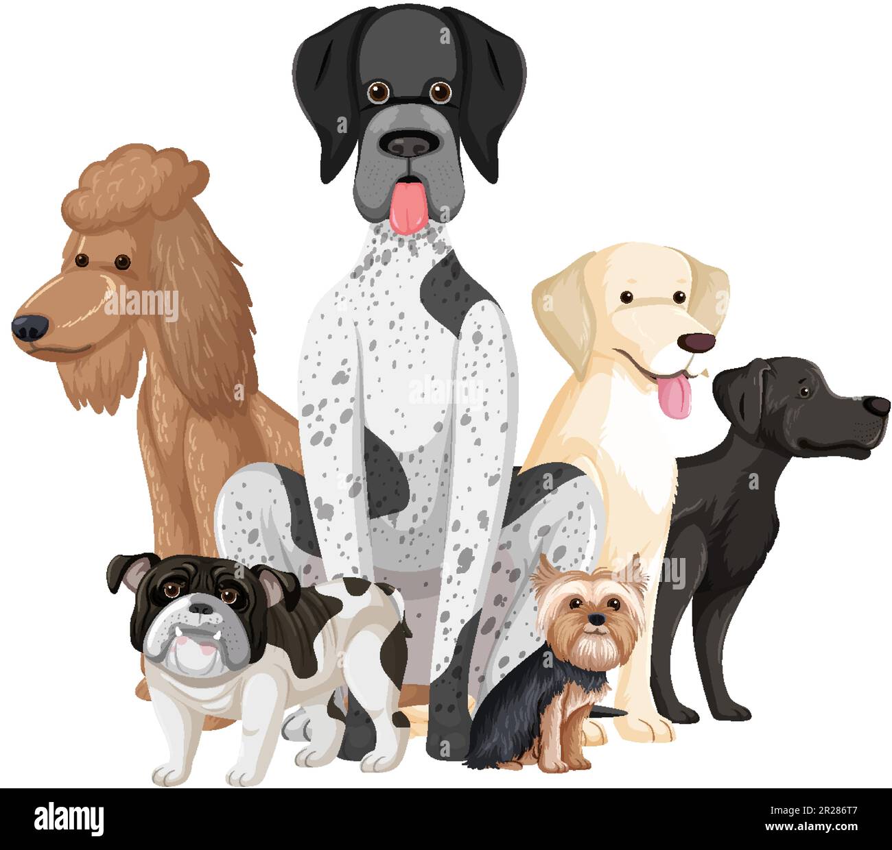 Set of dog dog breeds cartoon illustration Stock Vector Image & Art - Alamy