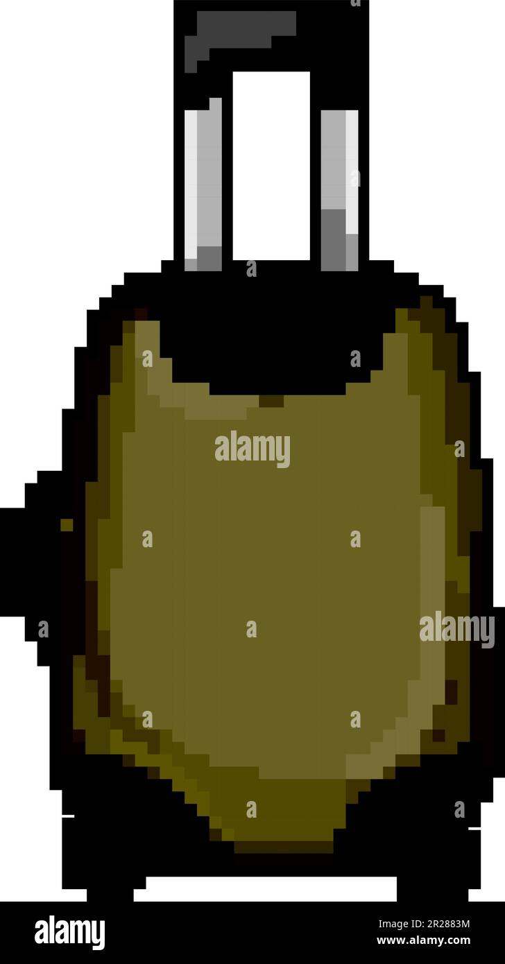 travel luggage bag game pixel art vector illustration Stock Vector