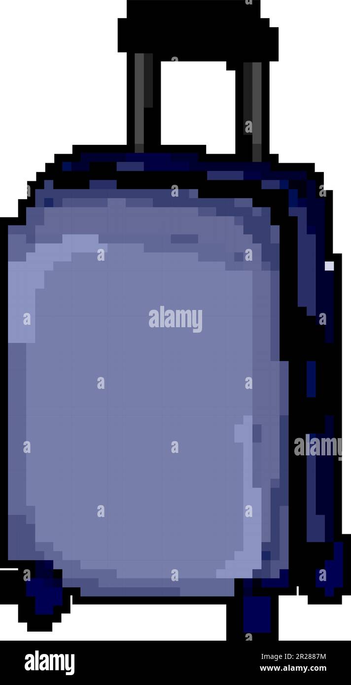 holiday luggage bag game pixel art vector illustration Stock Vector