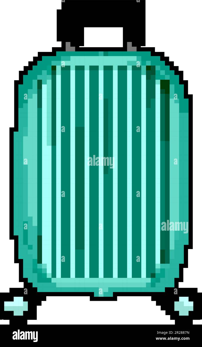 suitcase luggage bag game pixel art vector illustration Stock Vector