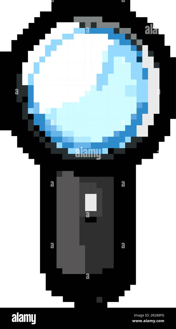 magnifer magnifying glass game pixel art vector illustration Stock