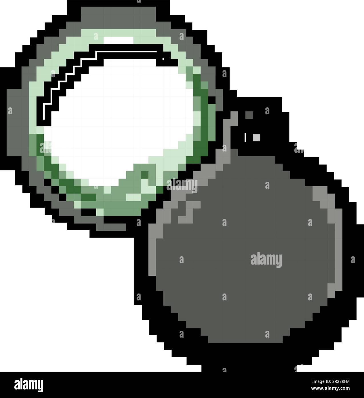 find magnifying glass game pixel art vector illustration Stock Vector