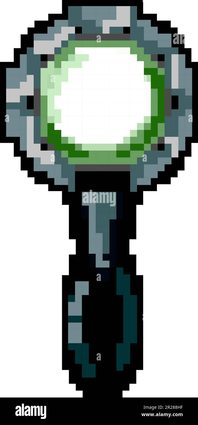 lens magnifying glass game pixel art vector illustration Stock Vector