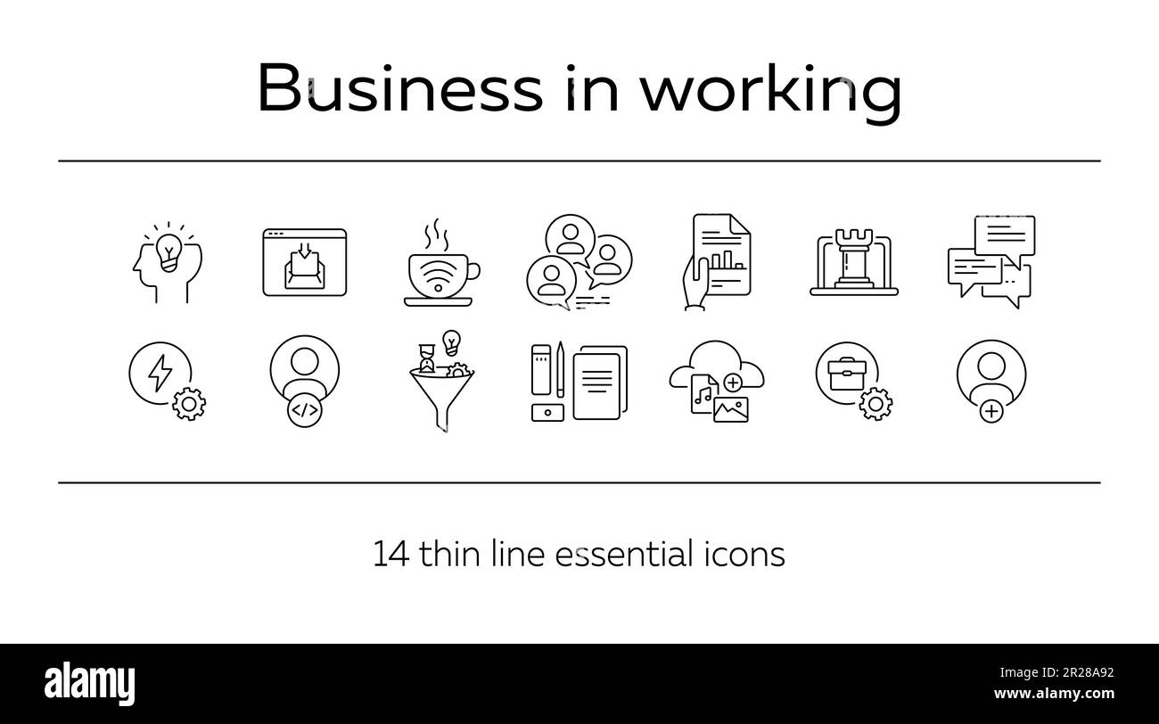 Business in working icons Stock Vector Image & Art - Alamy