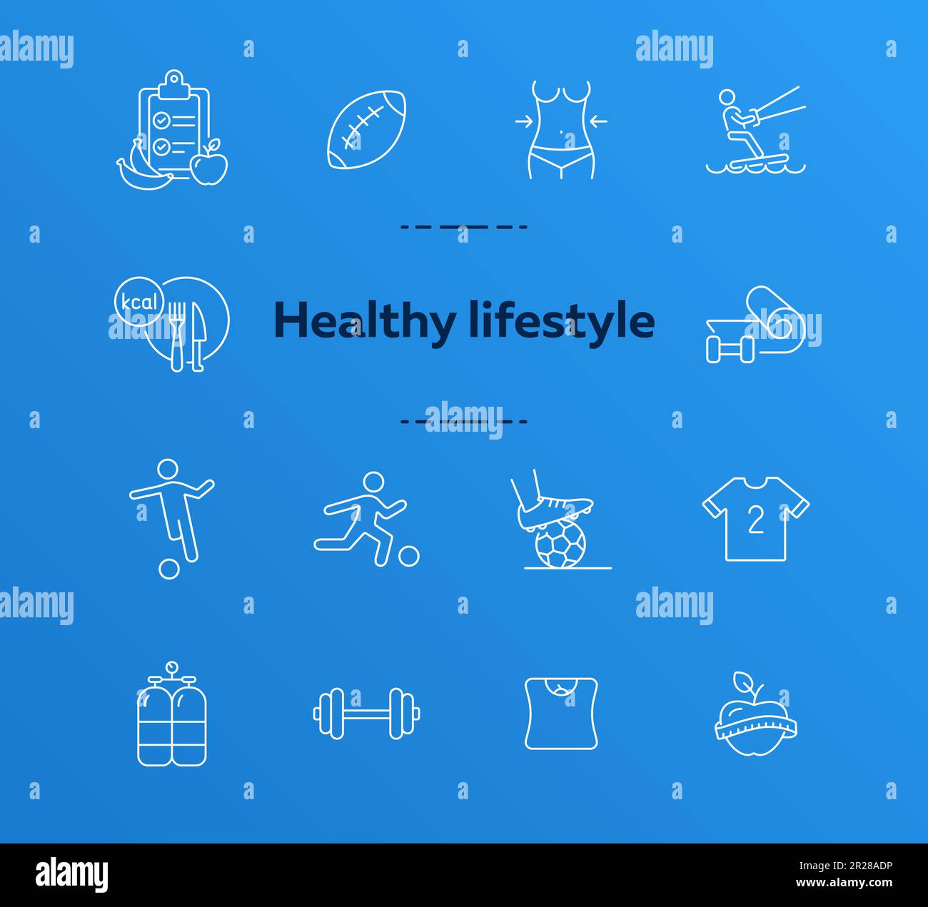 Healthy lifestyle line icon set Stock Vector Image & Art - Alamy