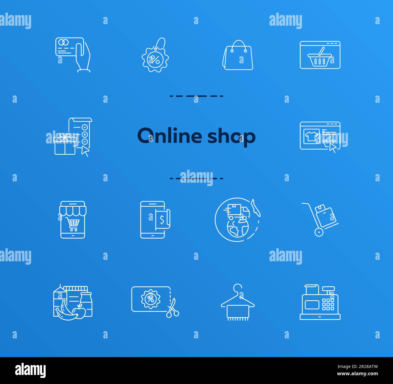 Online shop line icon set Stock Vector Image & Art - Alamy
