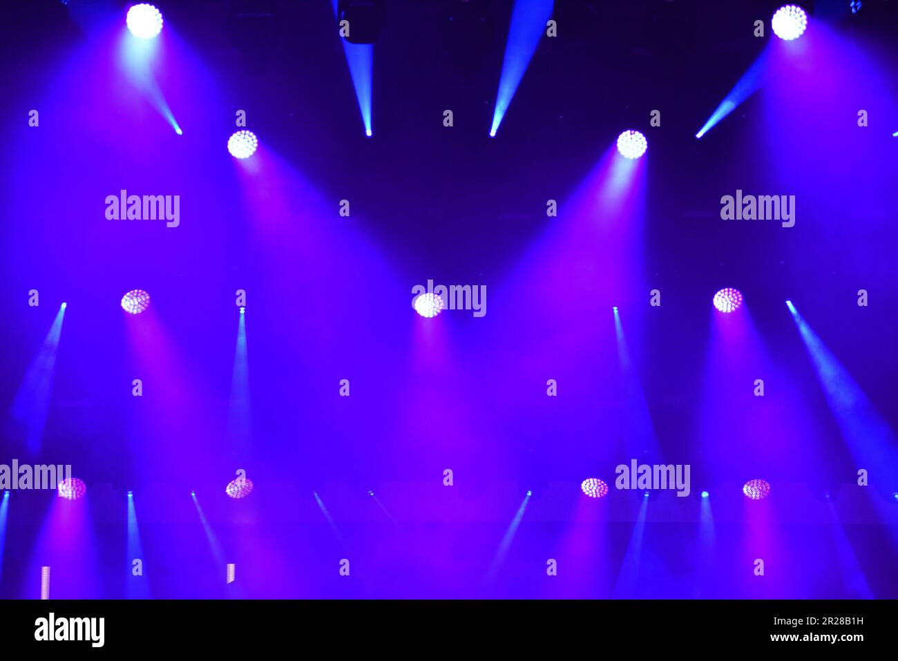 Background of stage lights glowing at live concert Stock Photo
