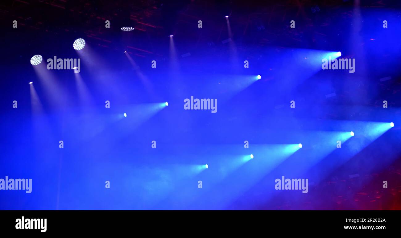 Background of stage lights glowing at live concert Stock Photo
