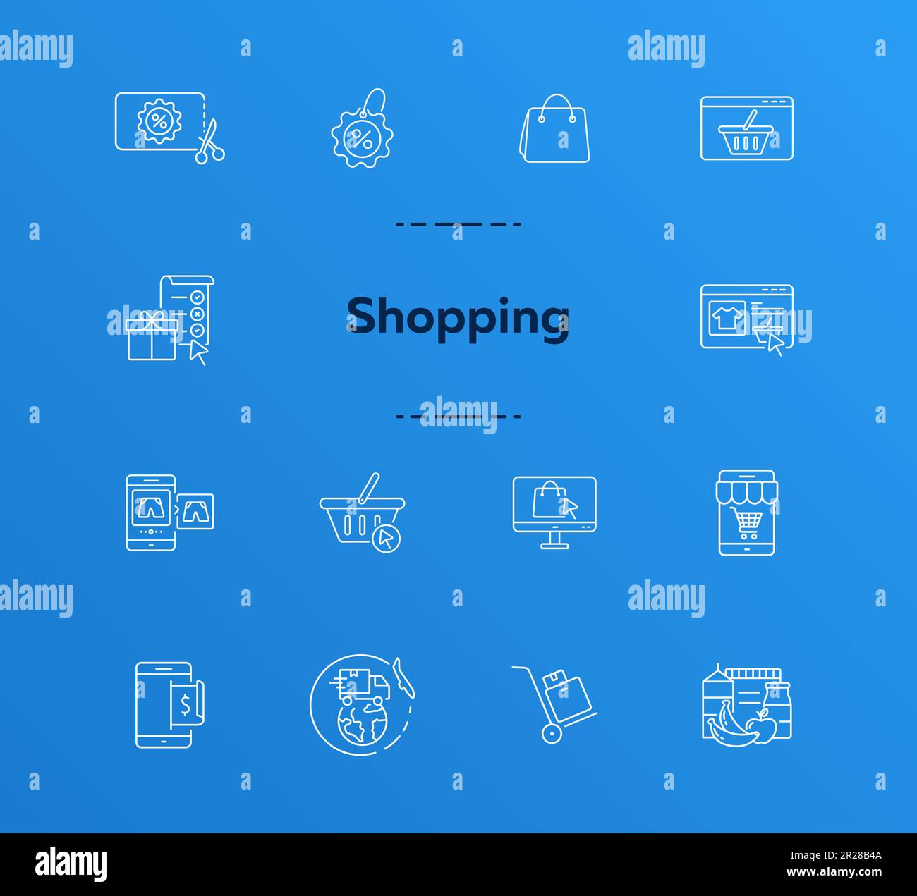 Shopping line icon set Stock Vector Image & Art - Alamy