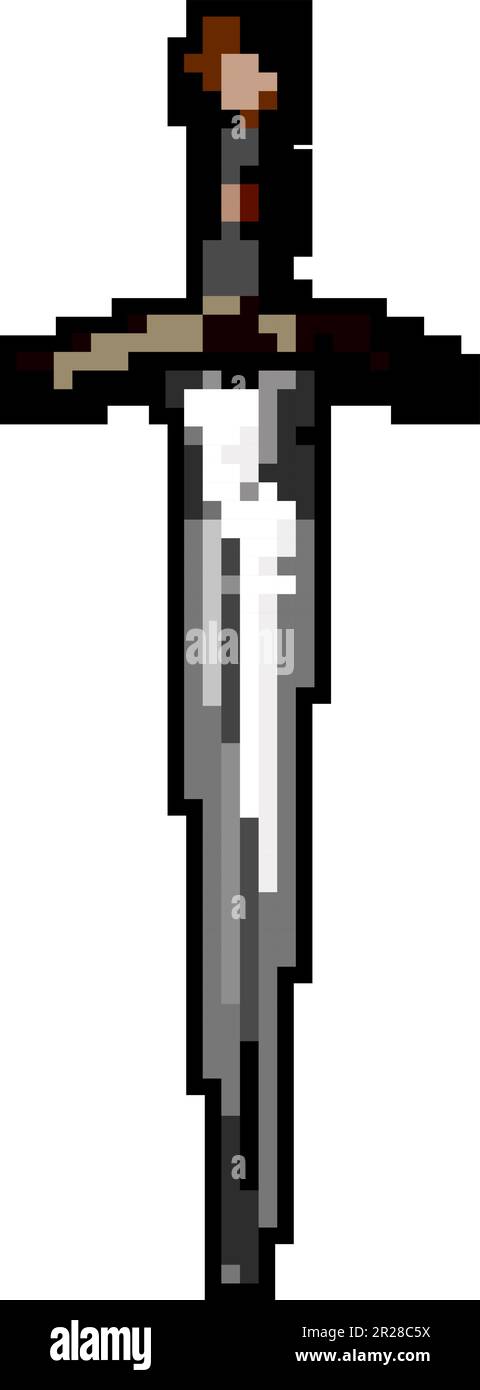 war medieval weapon game pixel art vector illustration Stock Vector