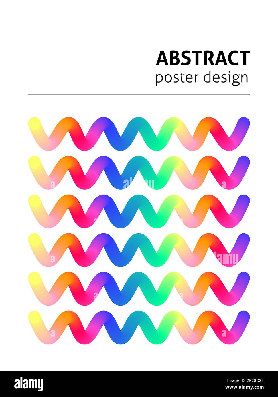 Rainbow Zigzag Poster Stock Vector