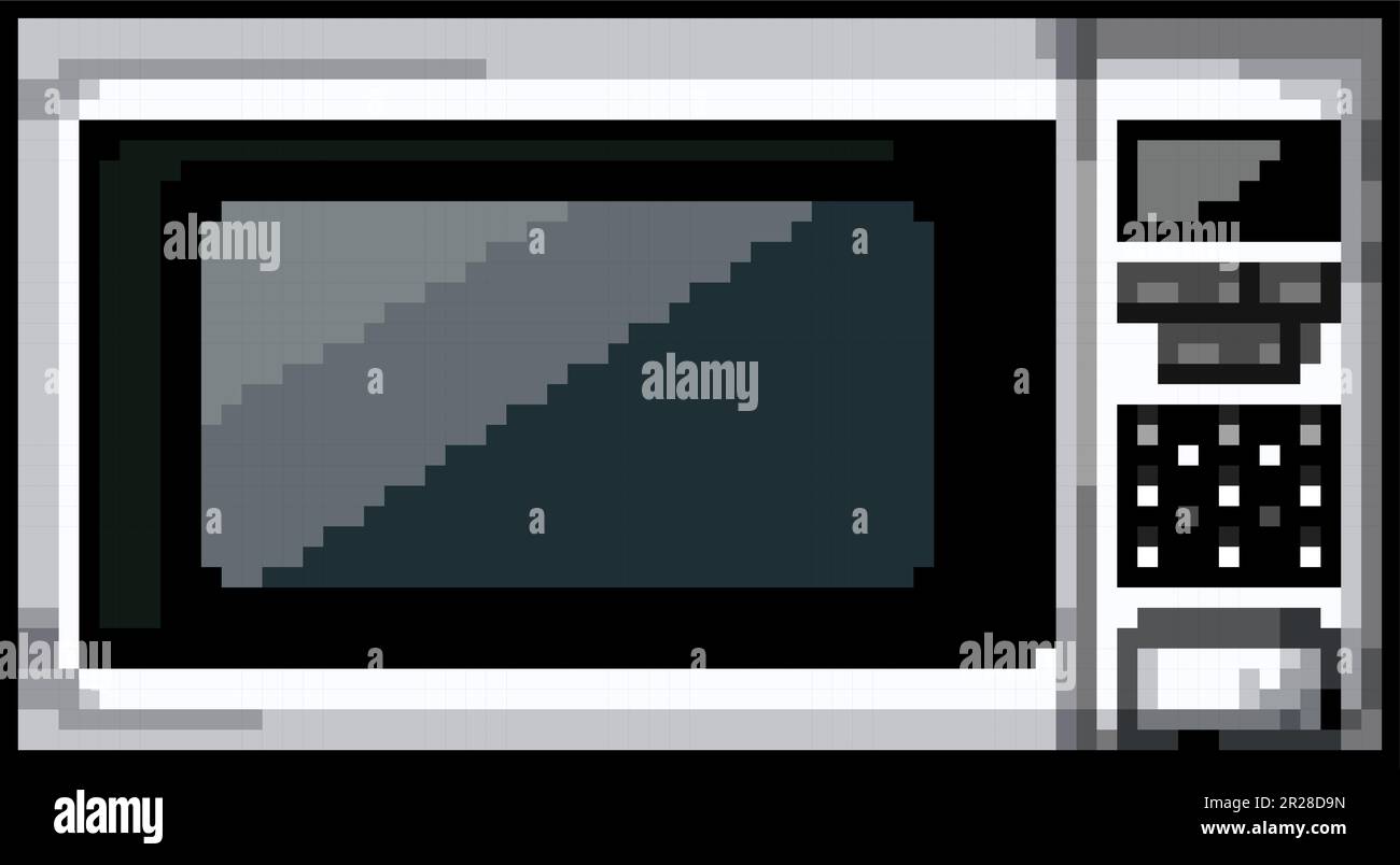 kitchen microwave oven game pixel art vector illustration Stock Vector