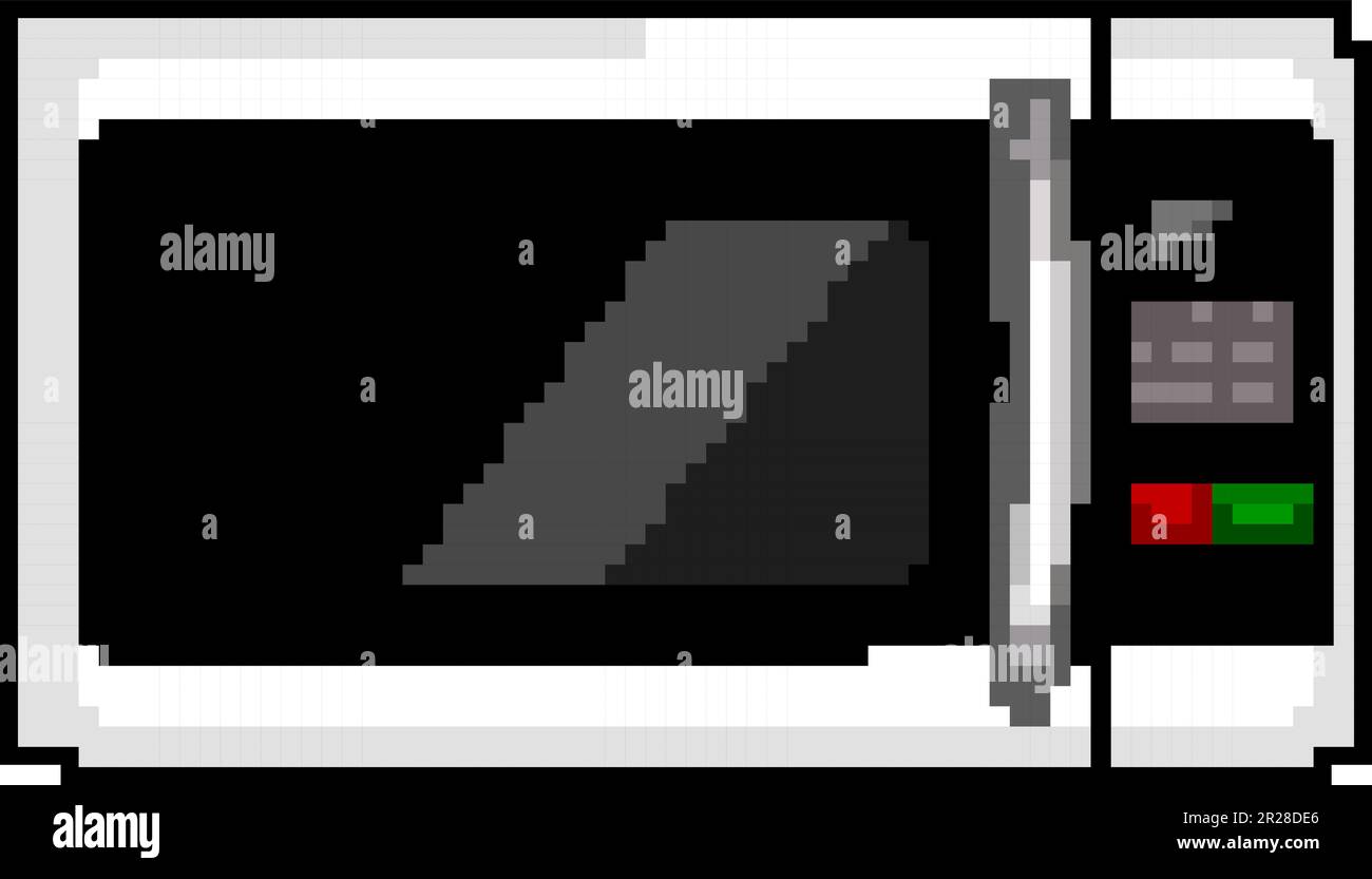 equipment microwave oven game pixel art vector illustration Stock