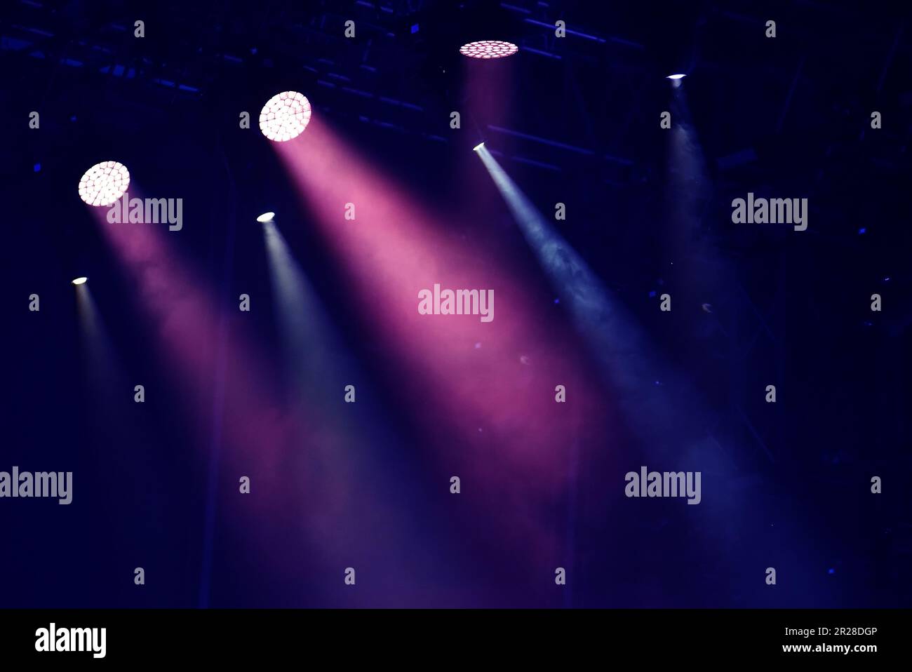 Stage lights at live concert Stock Photo