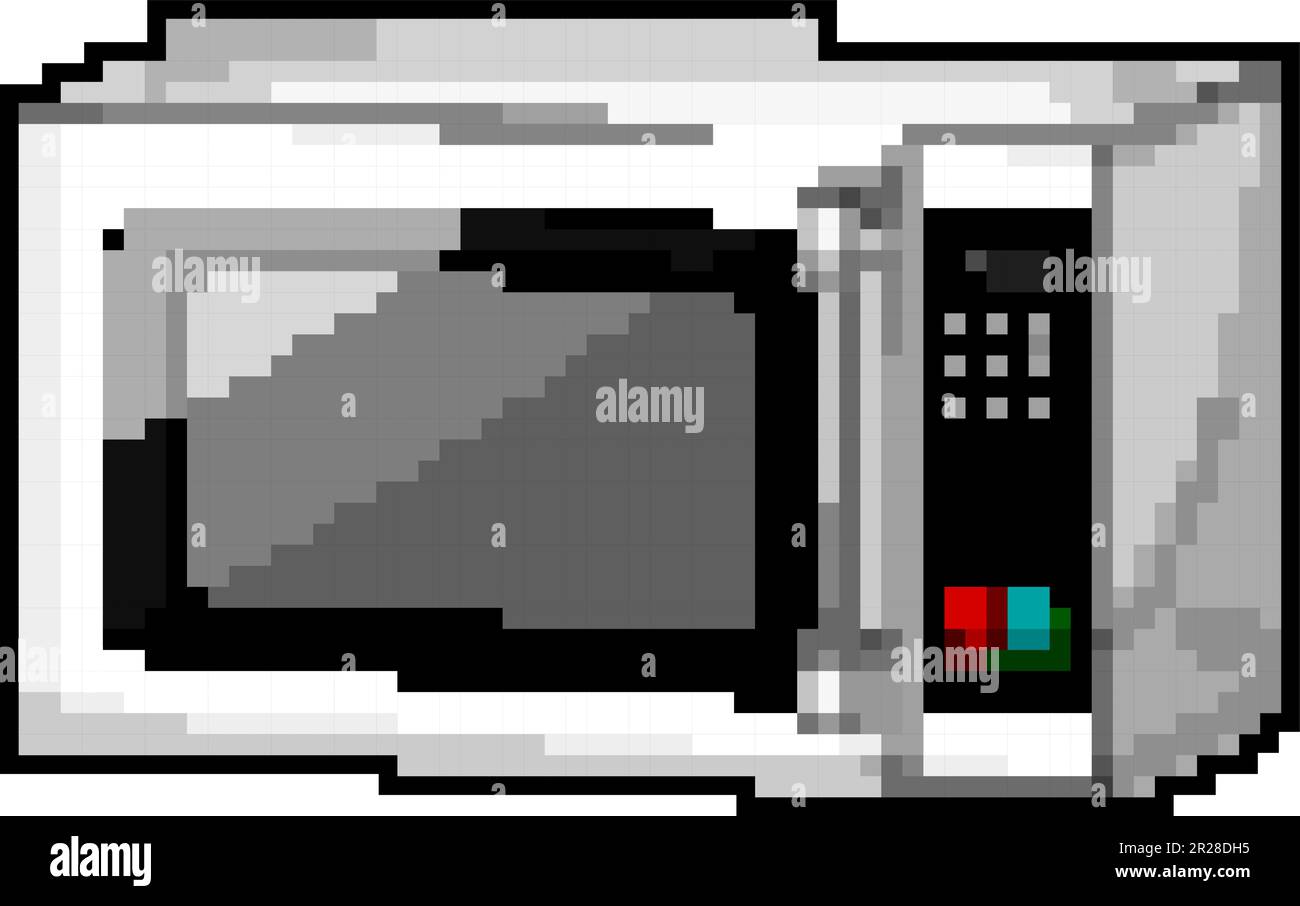 electrical microwave oven game pixel art vector illustration Stock