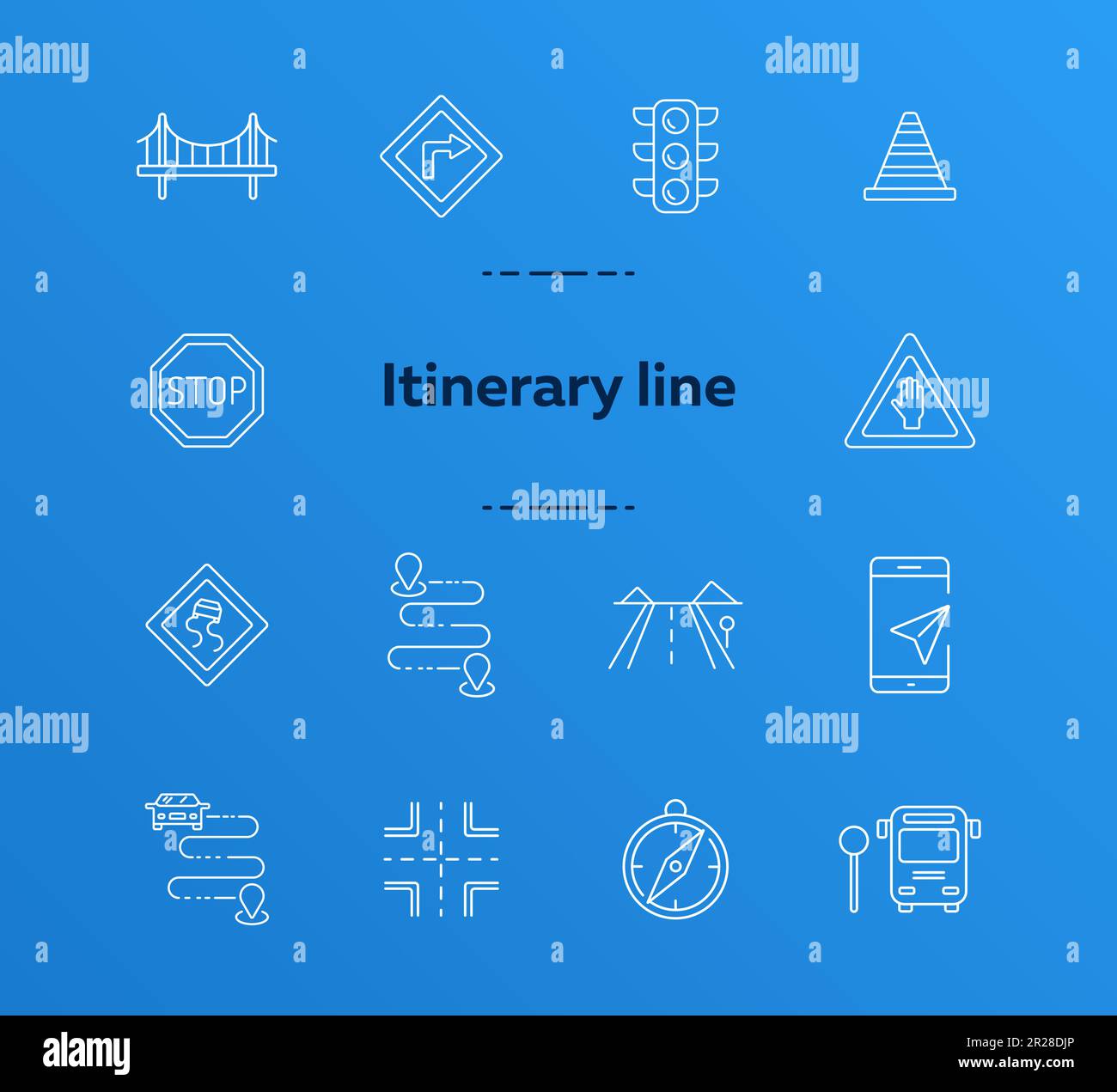 Itinerary line icons Stock Vector Image & Art - Alamy