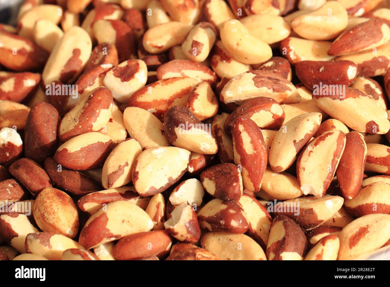 Brazil nuts texture as nice natural food background Stock Photo