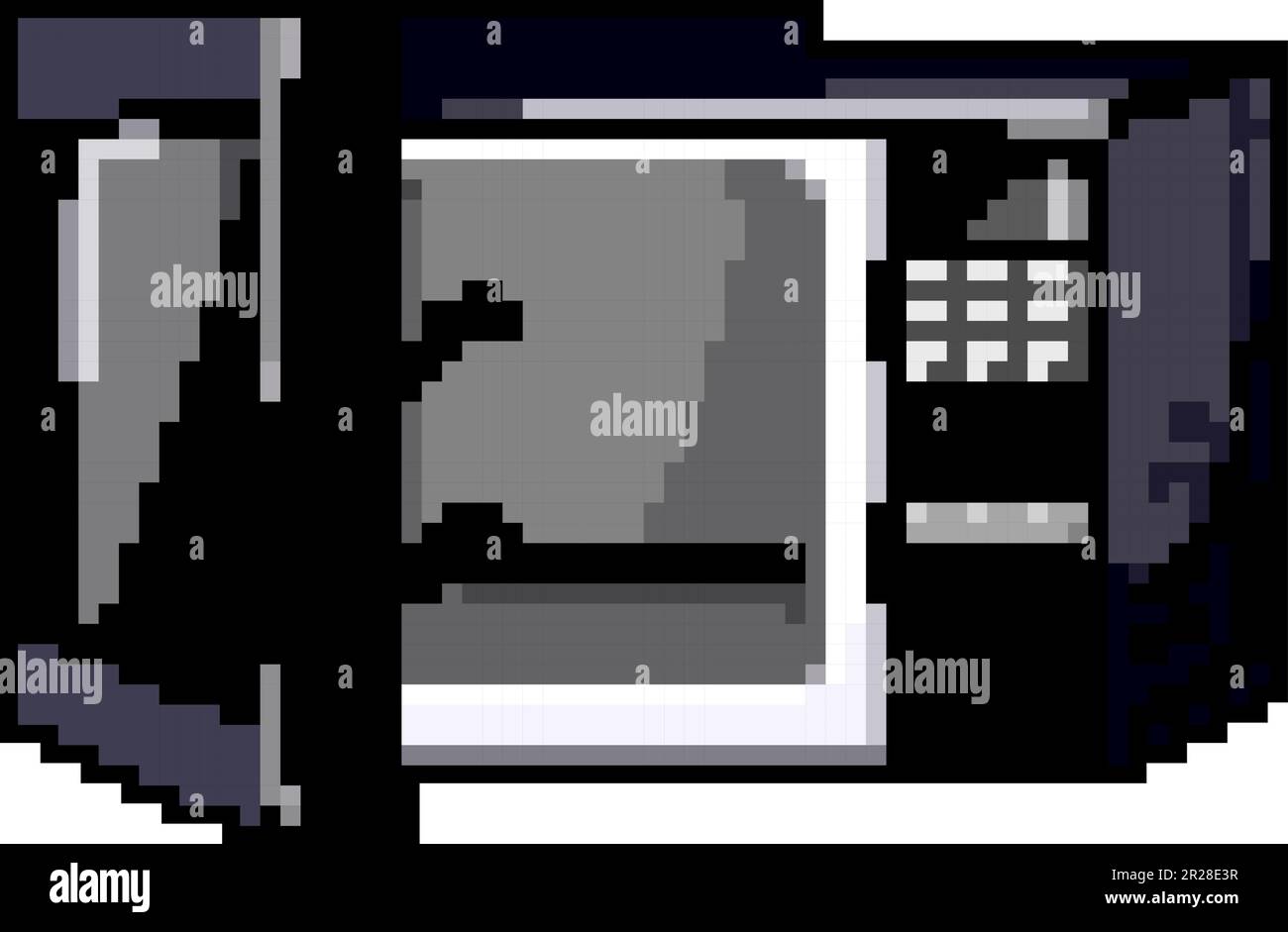 food microwave oven game pixel art vector illustration Stock Vector