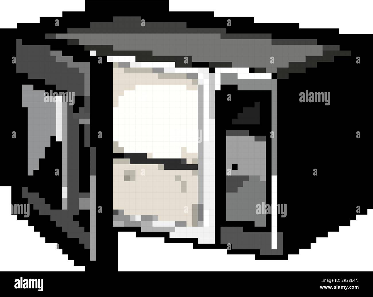 cooking microwave oven game pixel art vector illustration Stock Vector