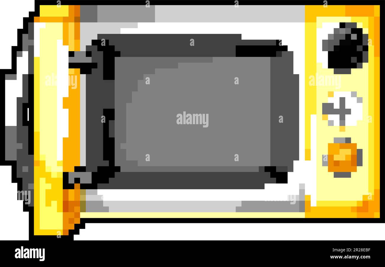 cooking microwave oven game pixel art vector illustration Stock Vector