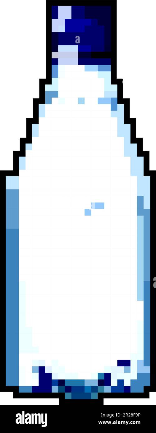 fresh mineral water bottle game pixel art vector illustration Stock