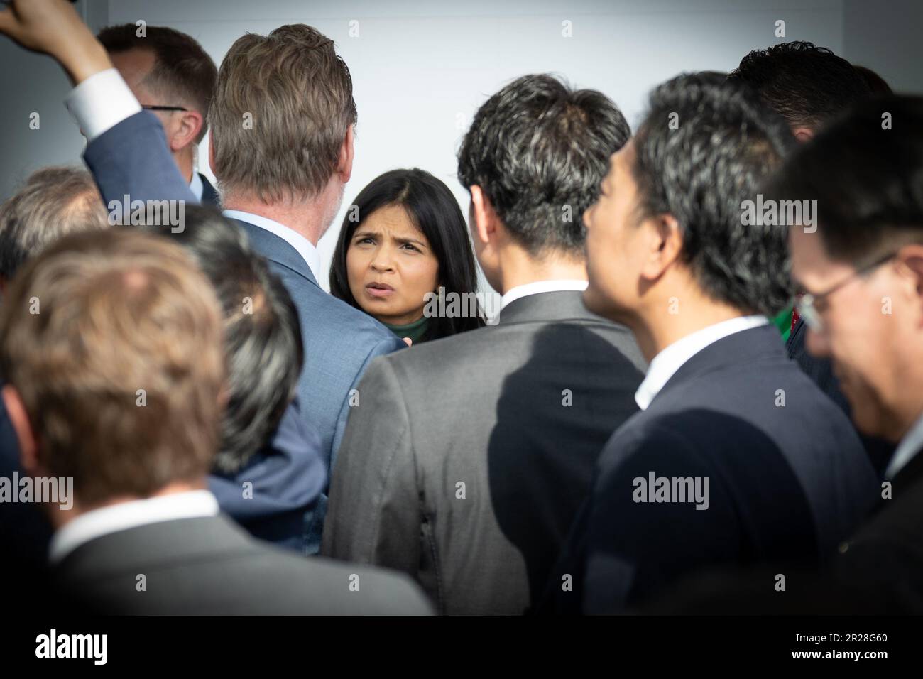 Akshata Murty, wife of Prime Minister Rishi Sunak, talking to guests ...