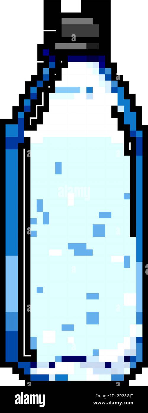 blue mineral water bottle game pixel art vector illustration Stock