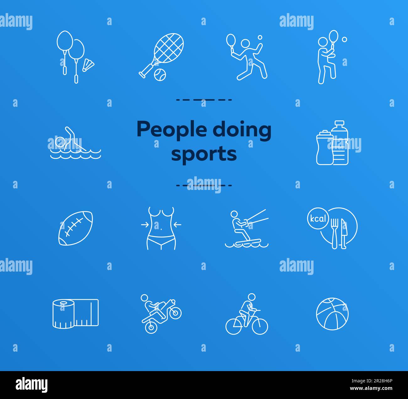 People doing sports line icon set Stock Vector Image & Art - Alamy