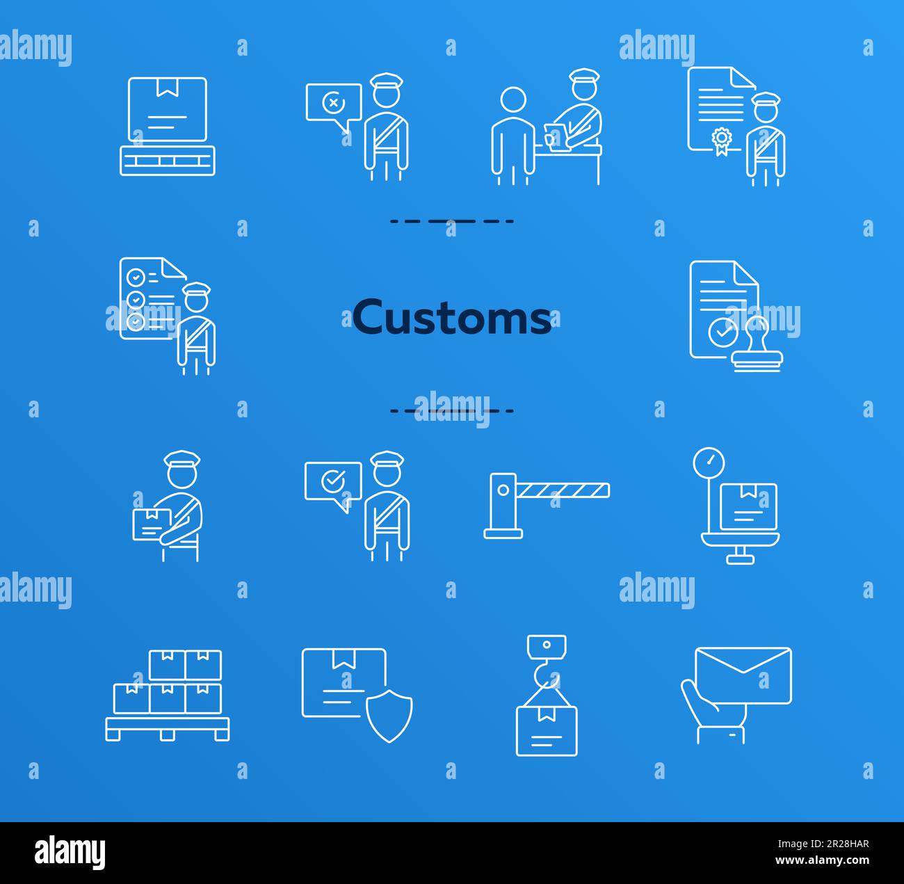 Customs icons Stock Vector