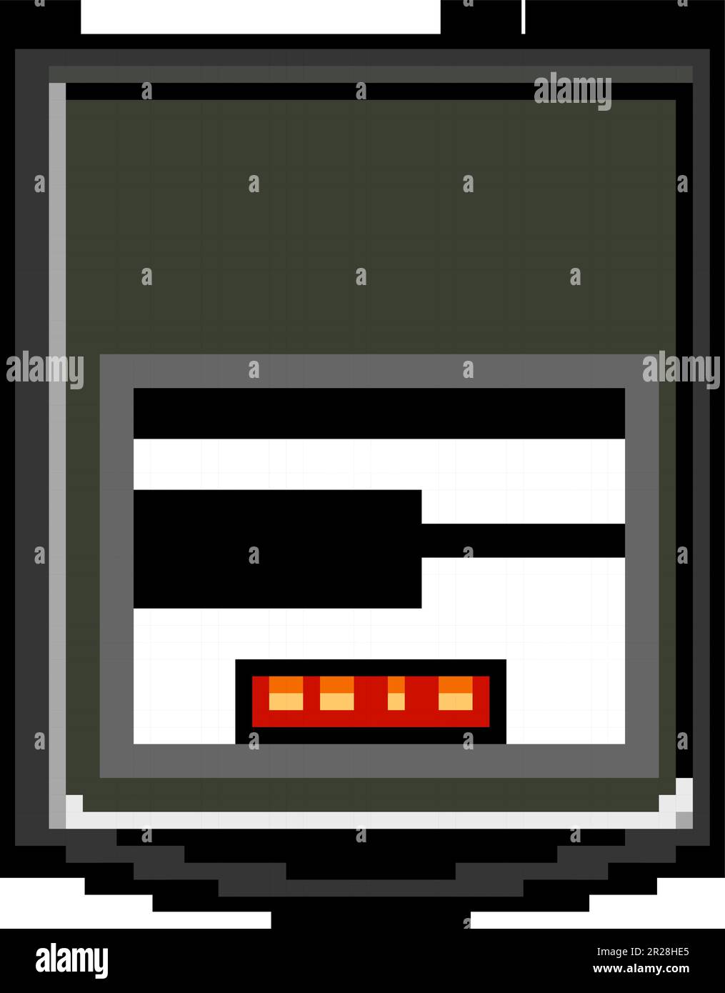 low mobile phone battery game pixel art vector illustration Stock