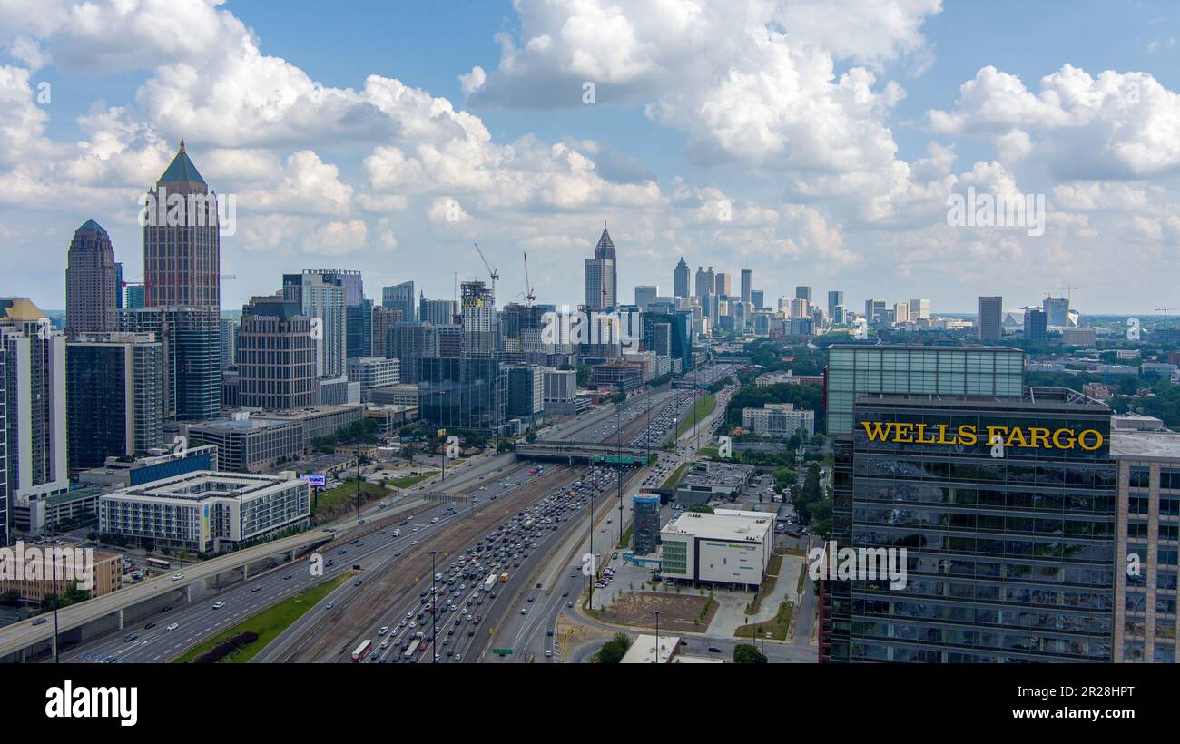 The downtown Atlanta, Georgia skyline on a sunny day in May Stock Photo