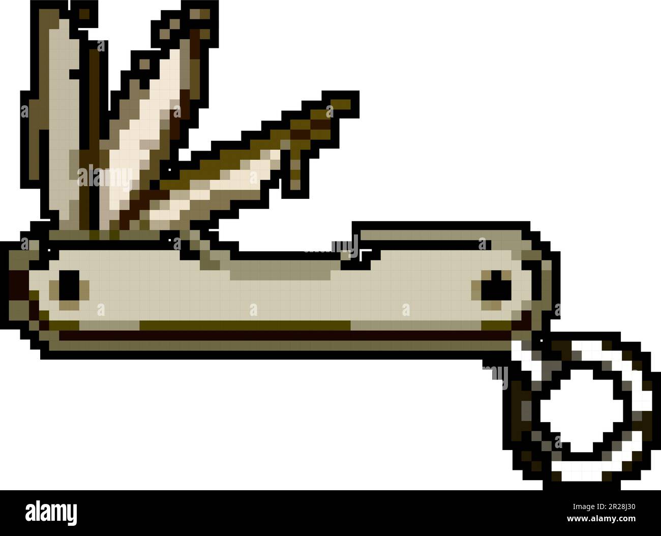 equipment knife tool game pixel art vector illustration Stock Vector