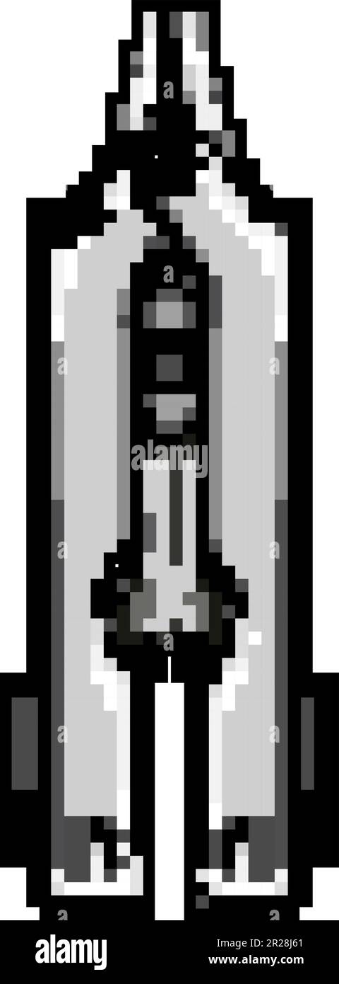 steel knife tool game pixel art vector illustration Stock Vector
