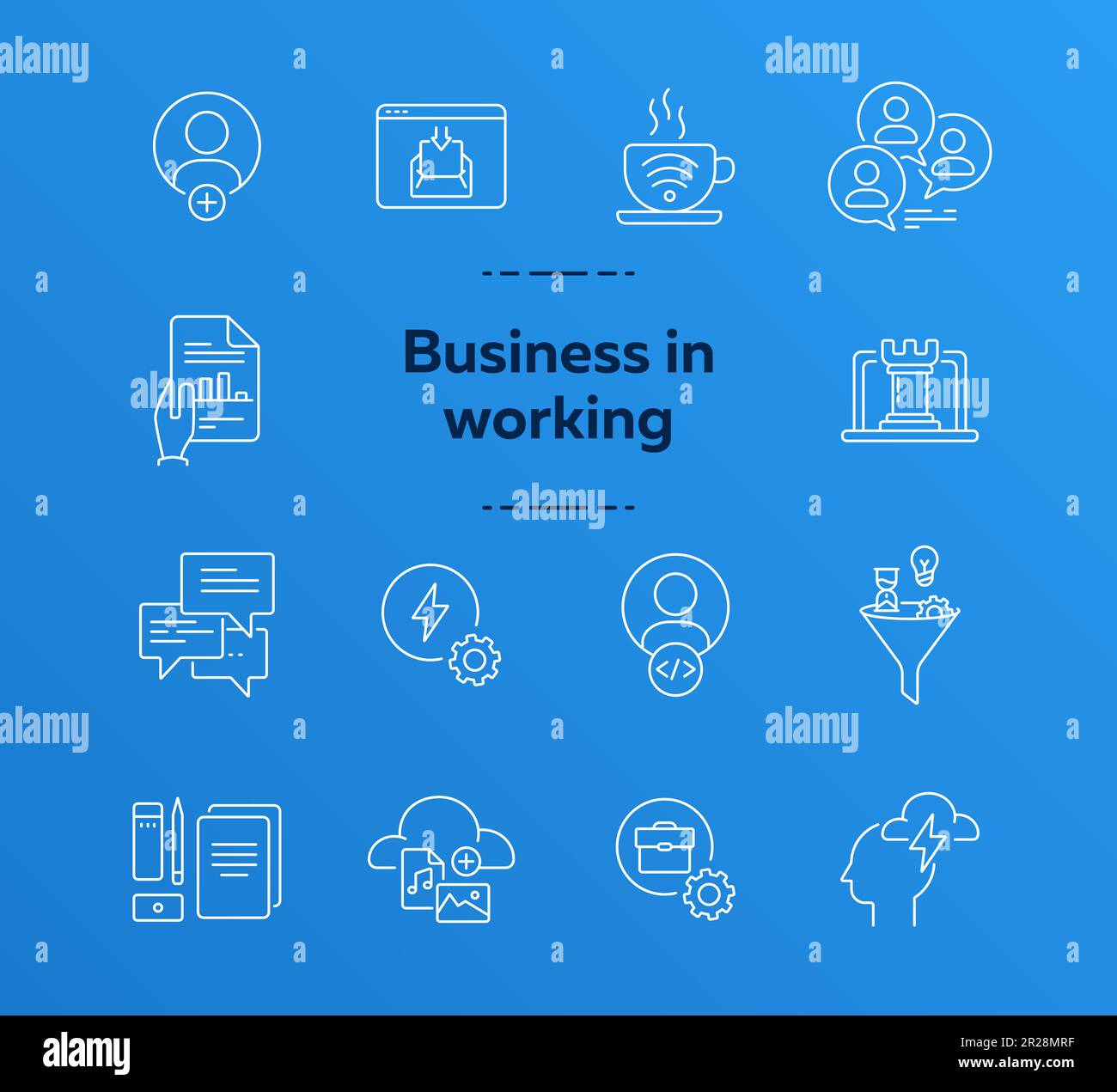 Business in working icons Stock Vector Image & Art - Alamy
