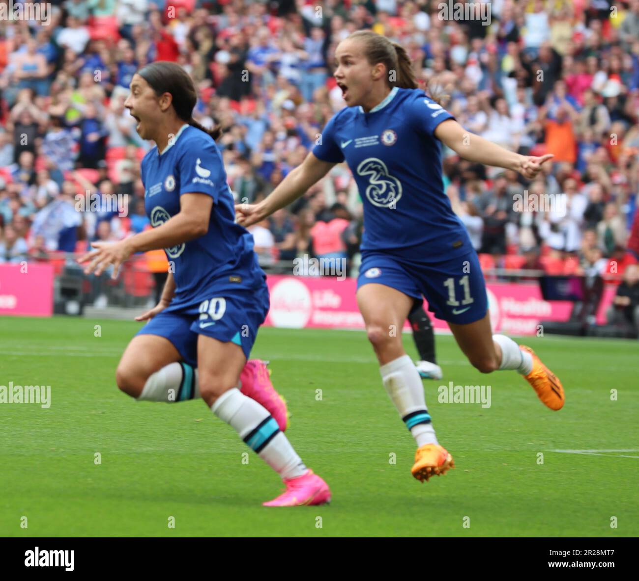 Chelsea Women Sam Kerr celebrates her goal during Vitality Women's FA