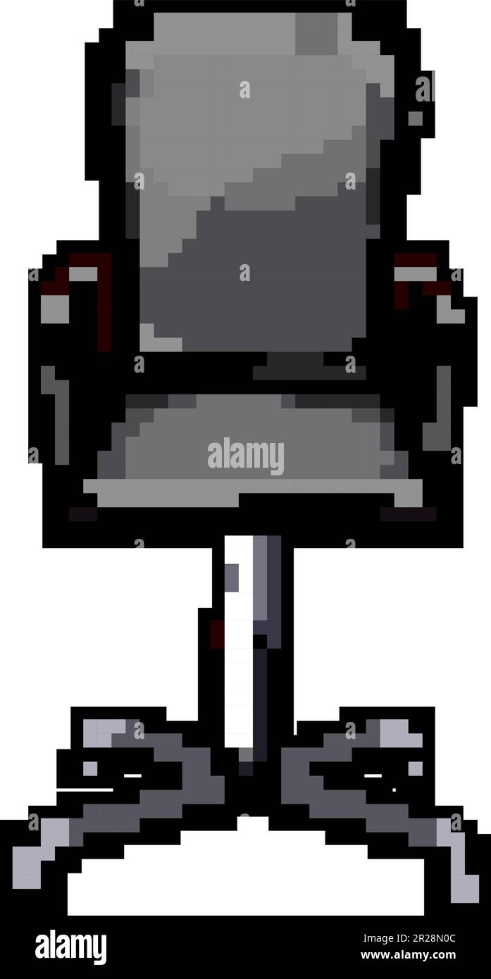 seat office chair game pixel art vector illustration Stock Vector Image