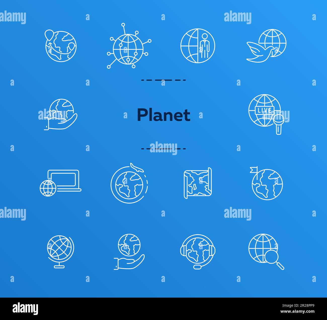 Planet line icon set Stock Vector Image & Art - Alamy
