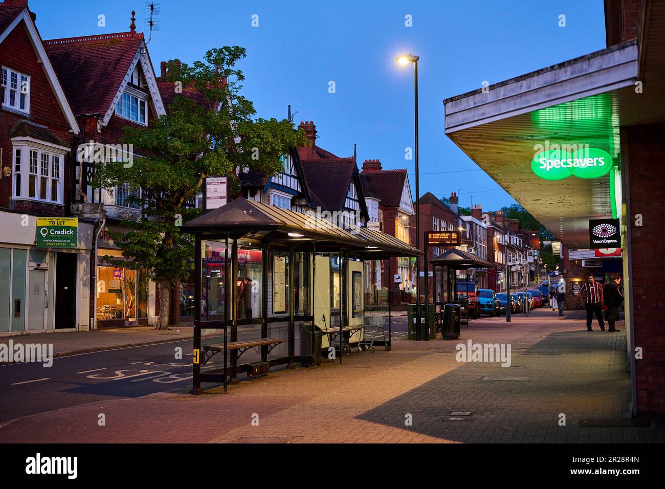 Church Road Burgess Hilll in Sussex at dusk Stock Photo Alamy