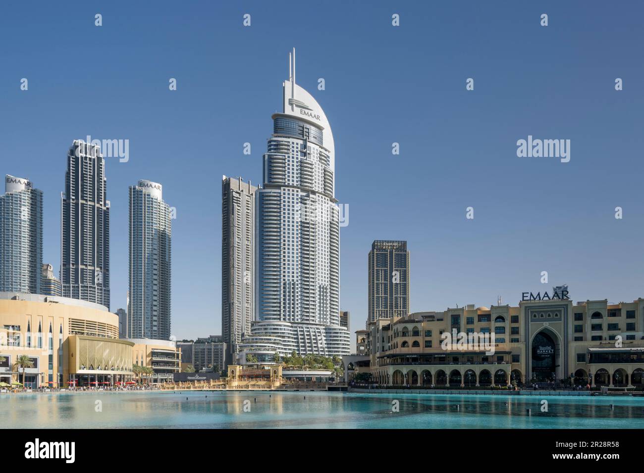 The Address Downtown Hotel and Souk Al Bahar, Downtown Dubai, United Arab Emirates Stock Photo