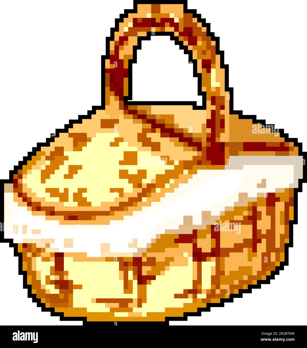 box picnic basket game pixel art vector illustration Stock Vector Image