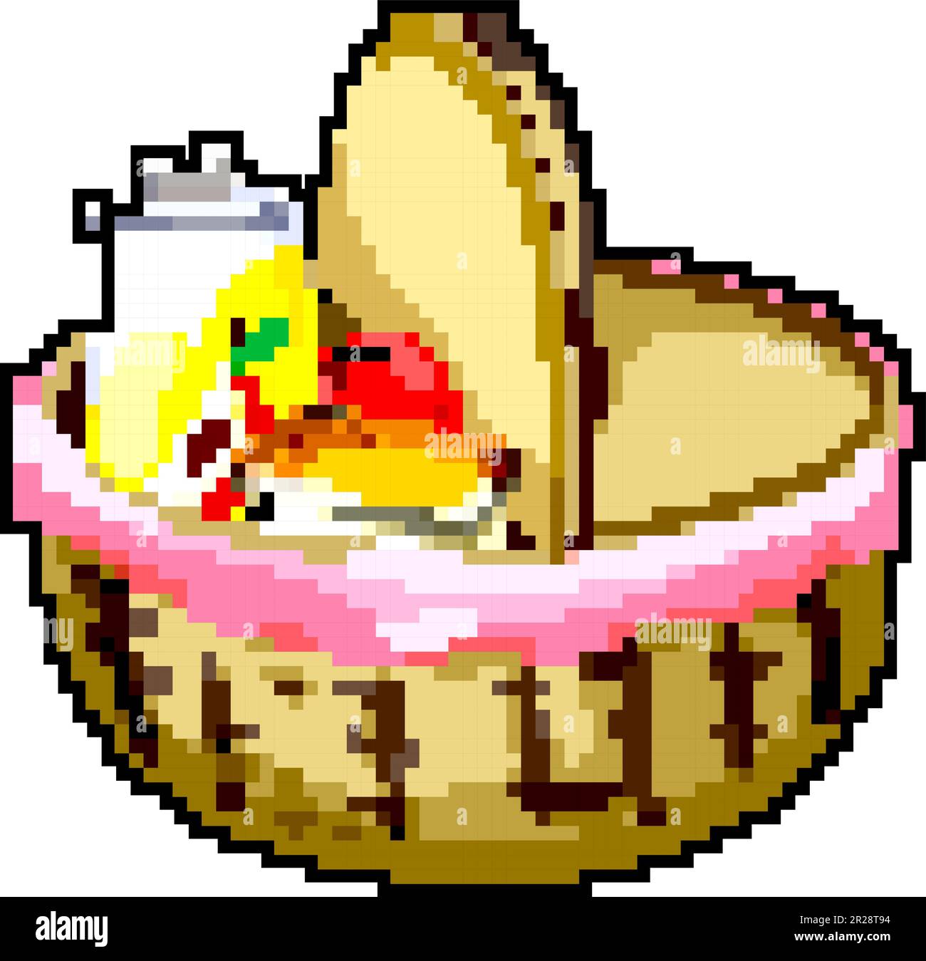 bag picnic basket game pixel art vector illustration Stock Vector Image