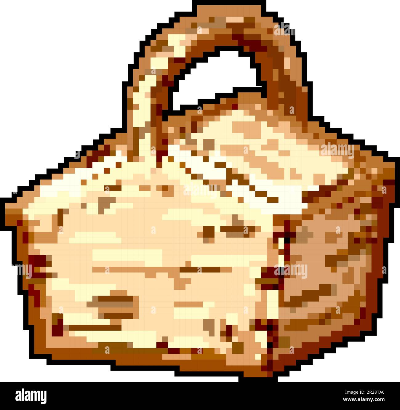 fruit picnic basket game pixel art vector illustration Stock Vector