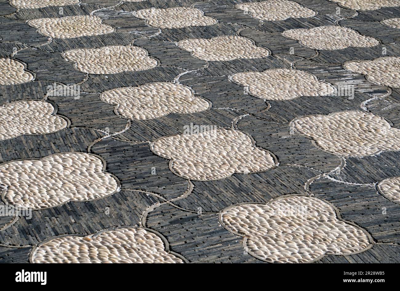 Chinese courtyard mosaic floor Stock Photo Alamy